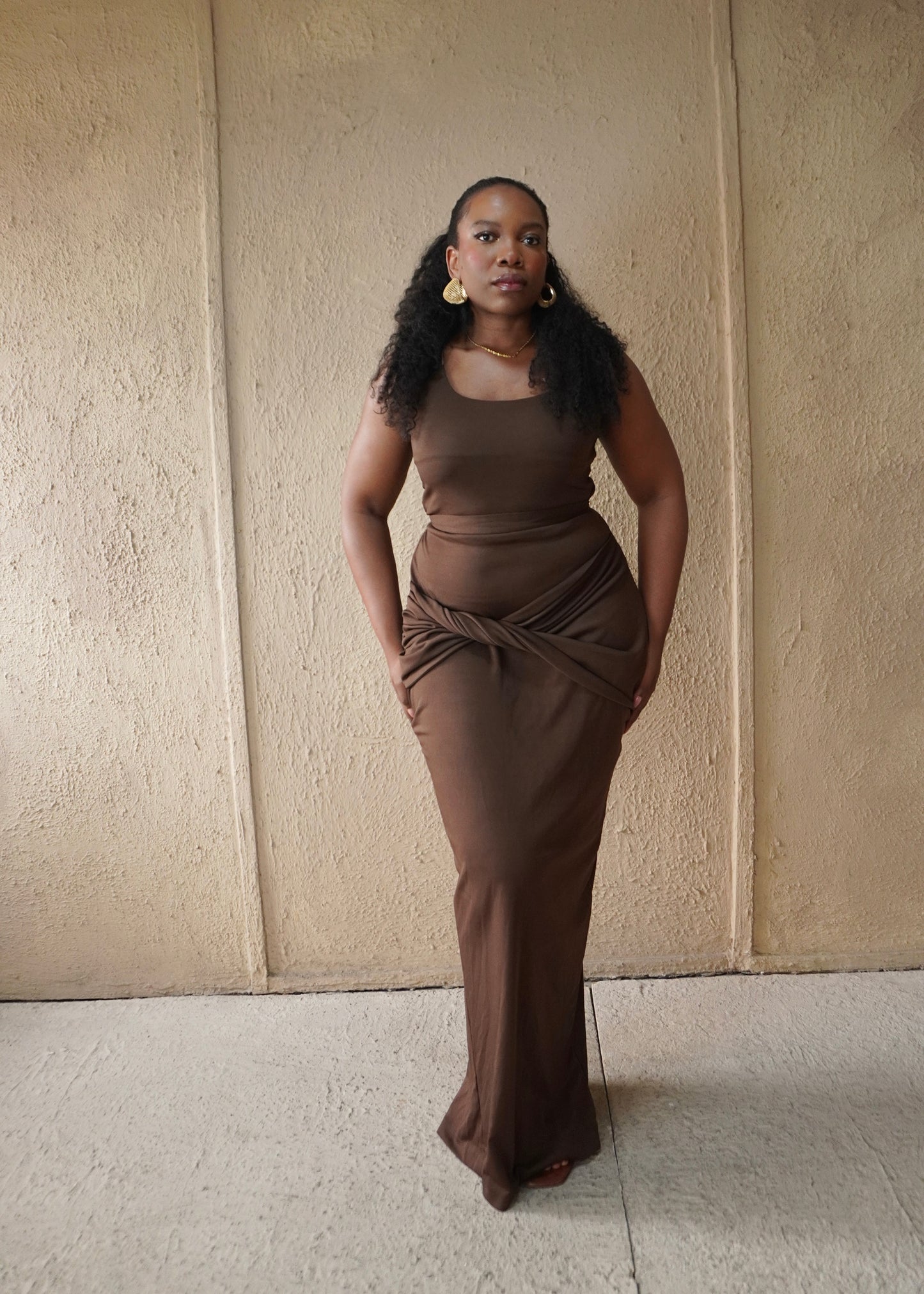 Twist Skirt Brown