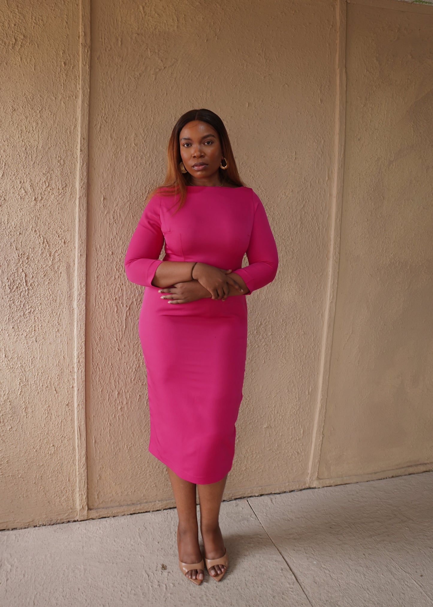 Essential Midi Dress Pink