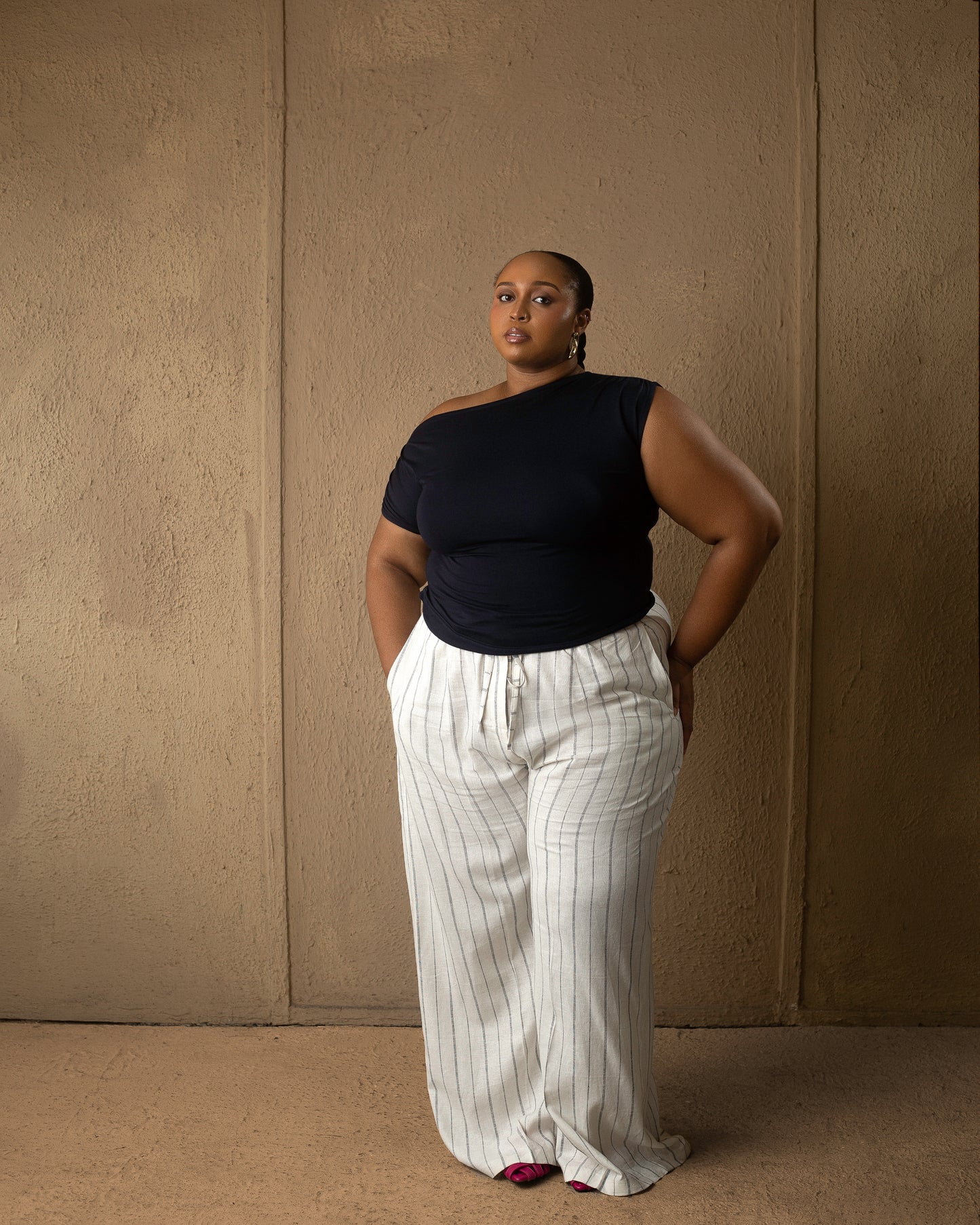 Drape Top Navy Blue