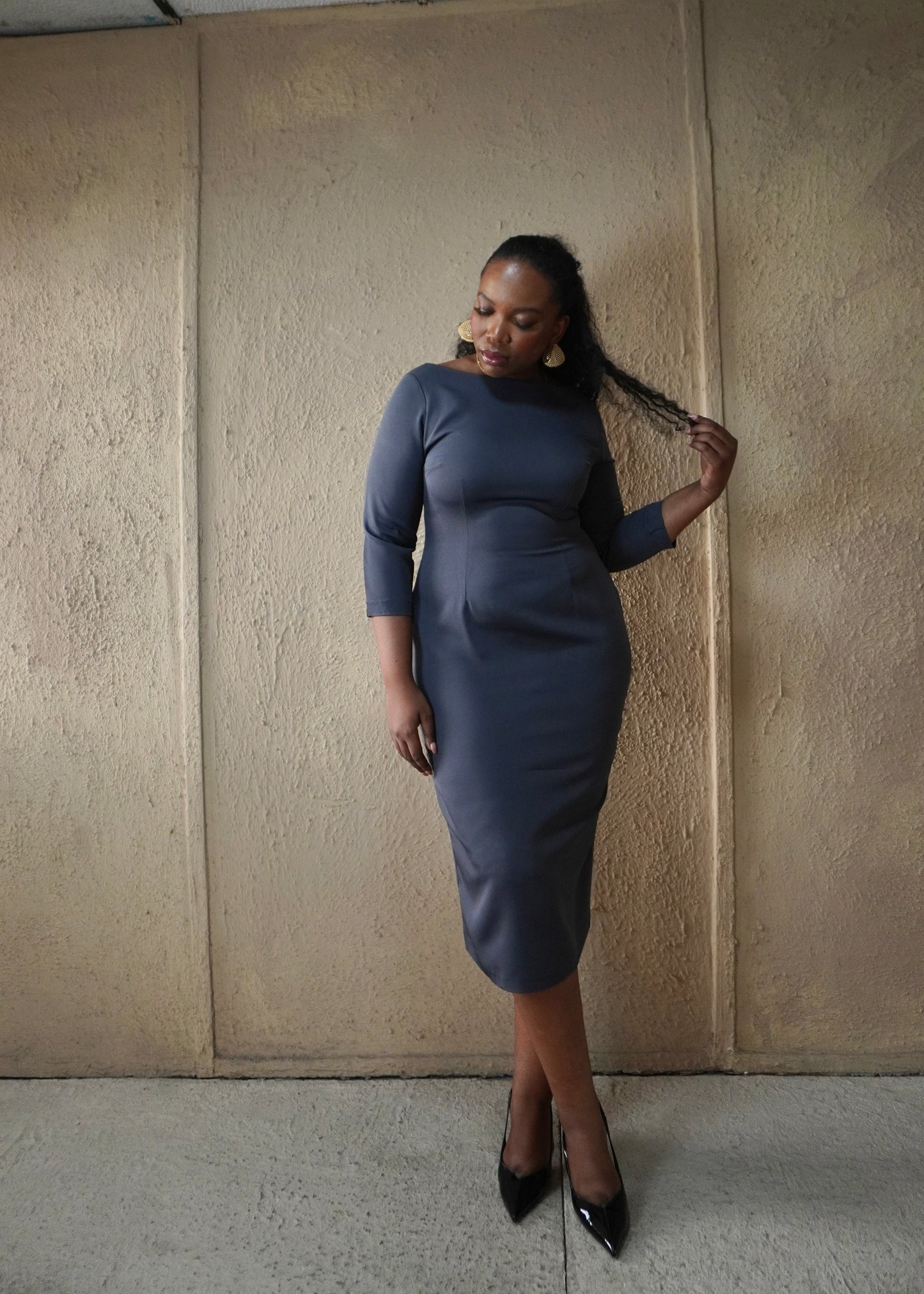 Essential Midi Dress Grey