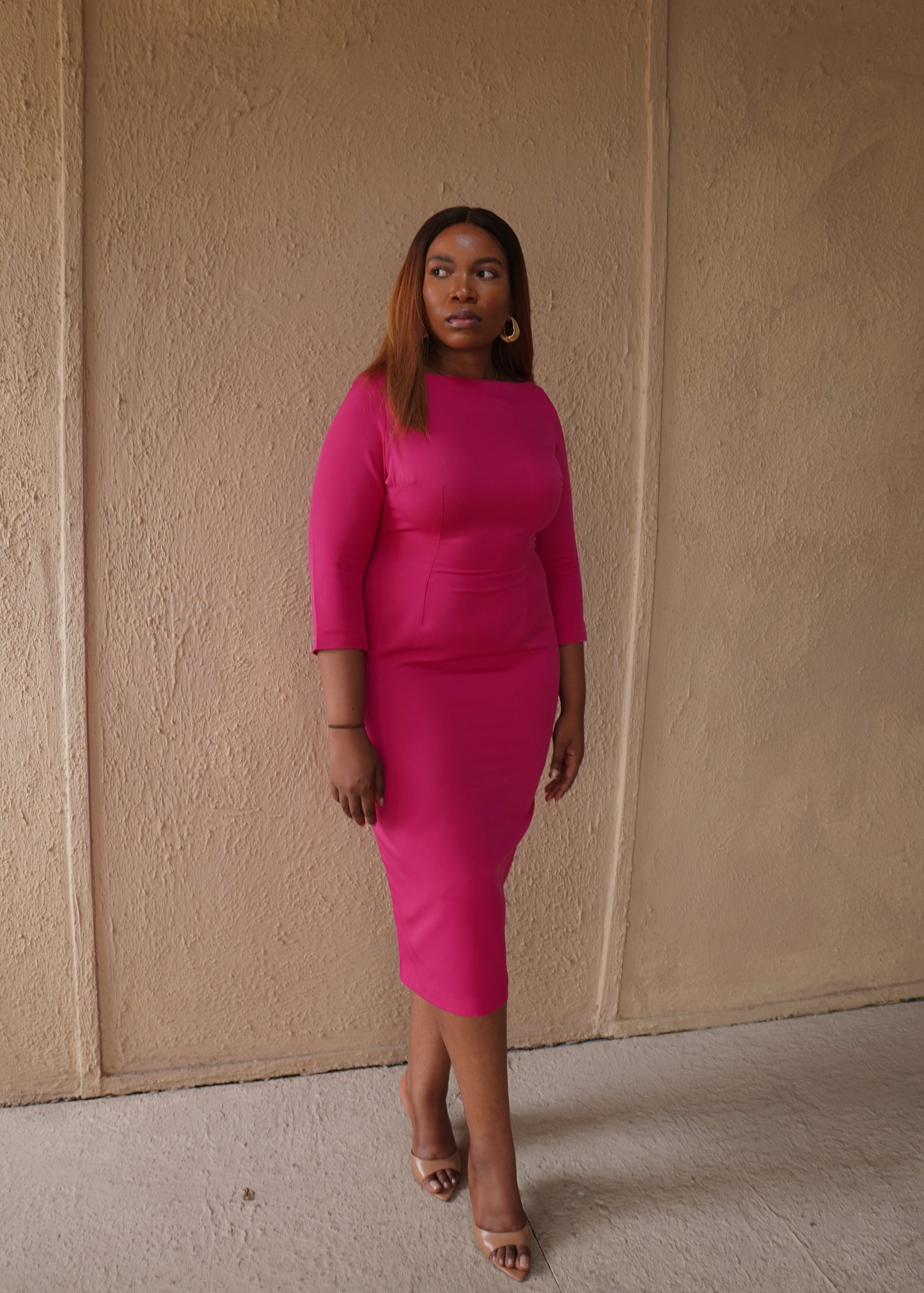 Essential Midi Dress Pink