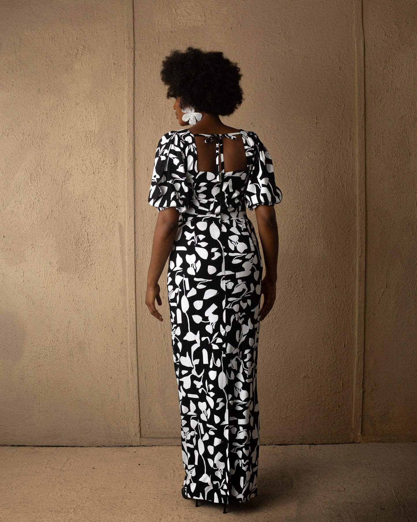 Square neck top Black/white