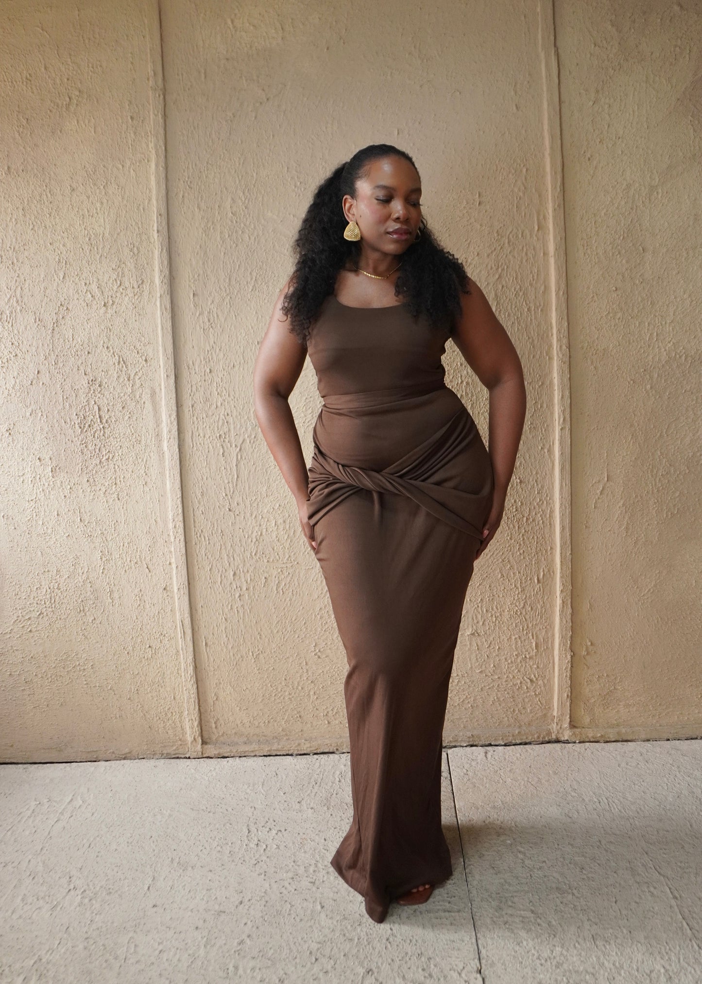 Twist Skirt Brown