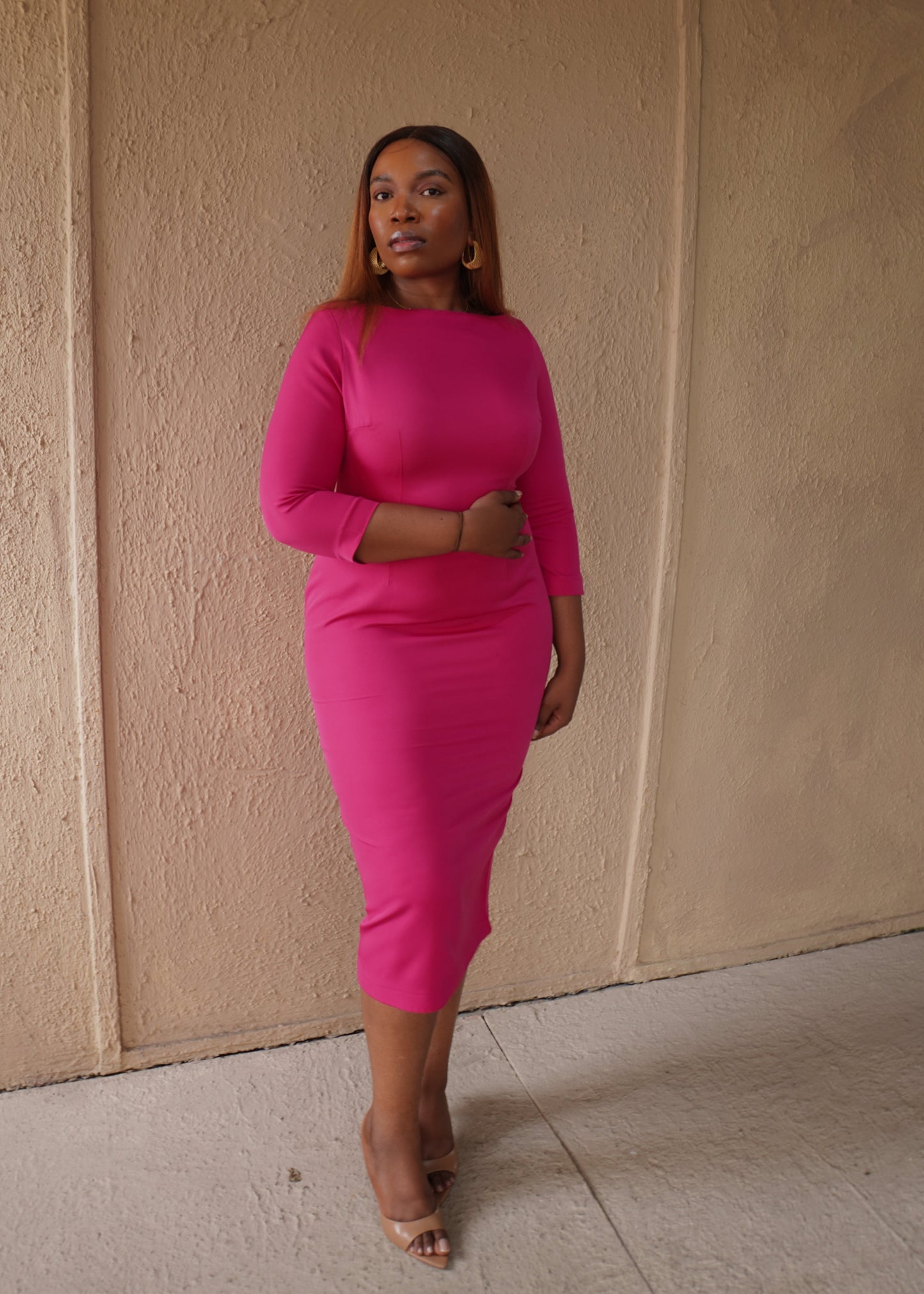 Essential Midi Dress Pink