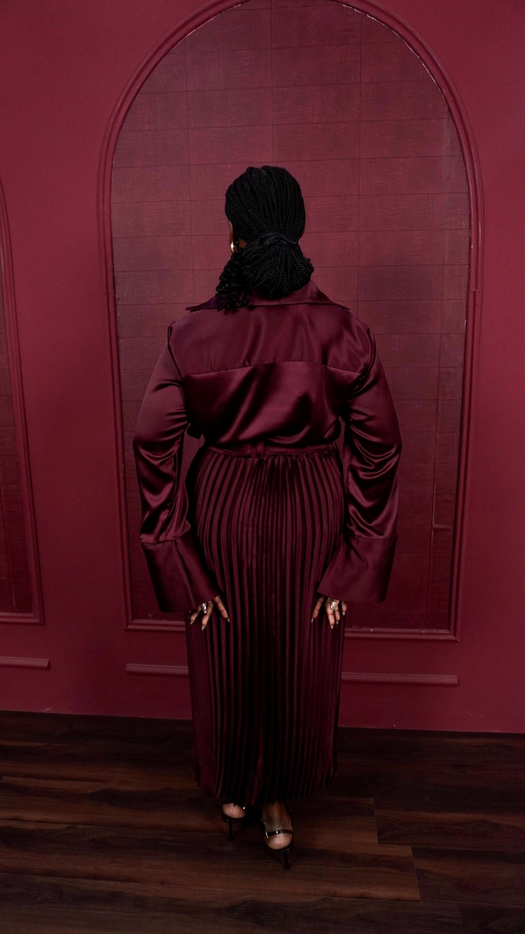 Sequoia Pleated Skirt Burgundy