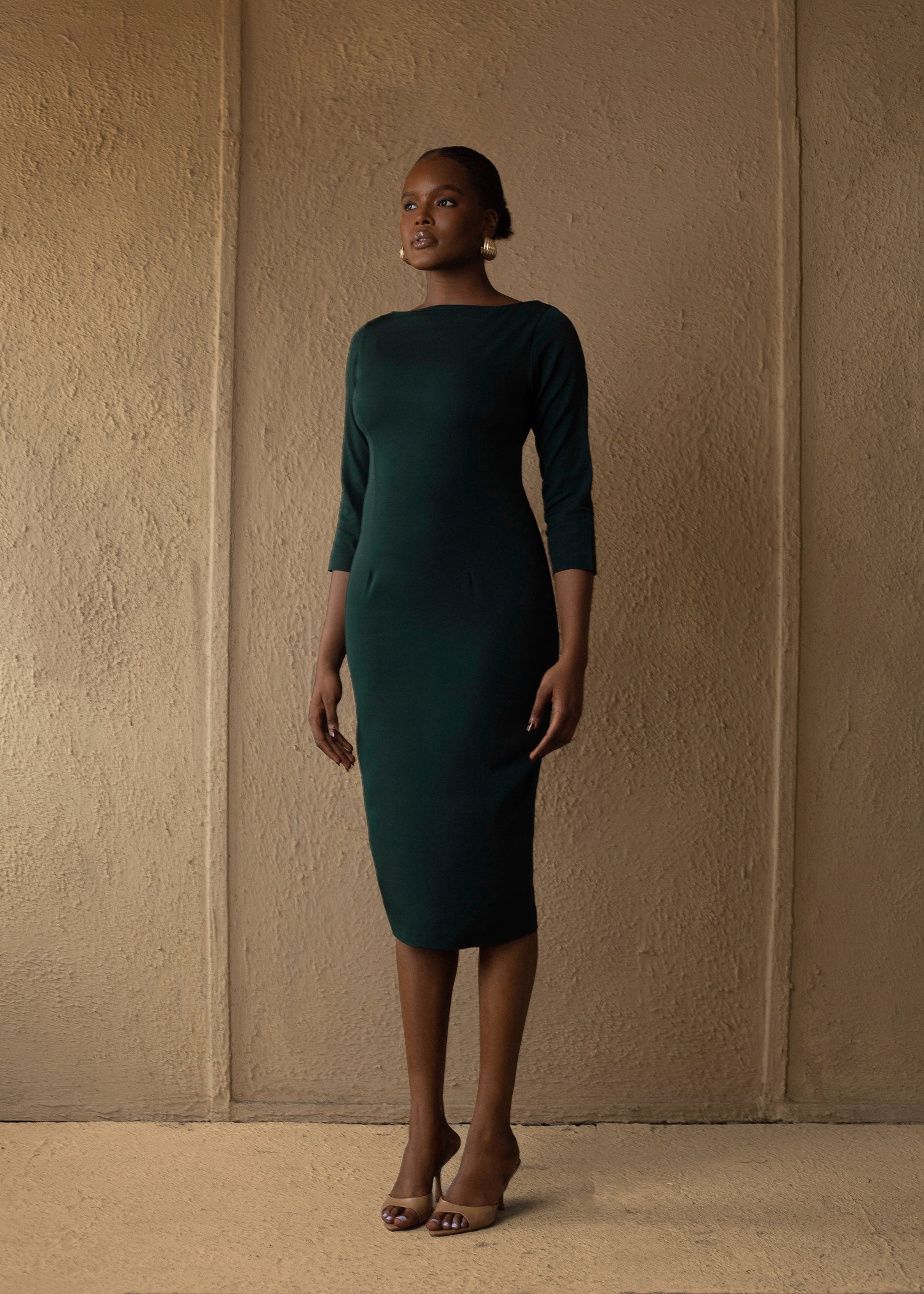 Essential Midi Dress Emerald Green