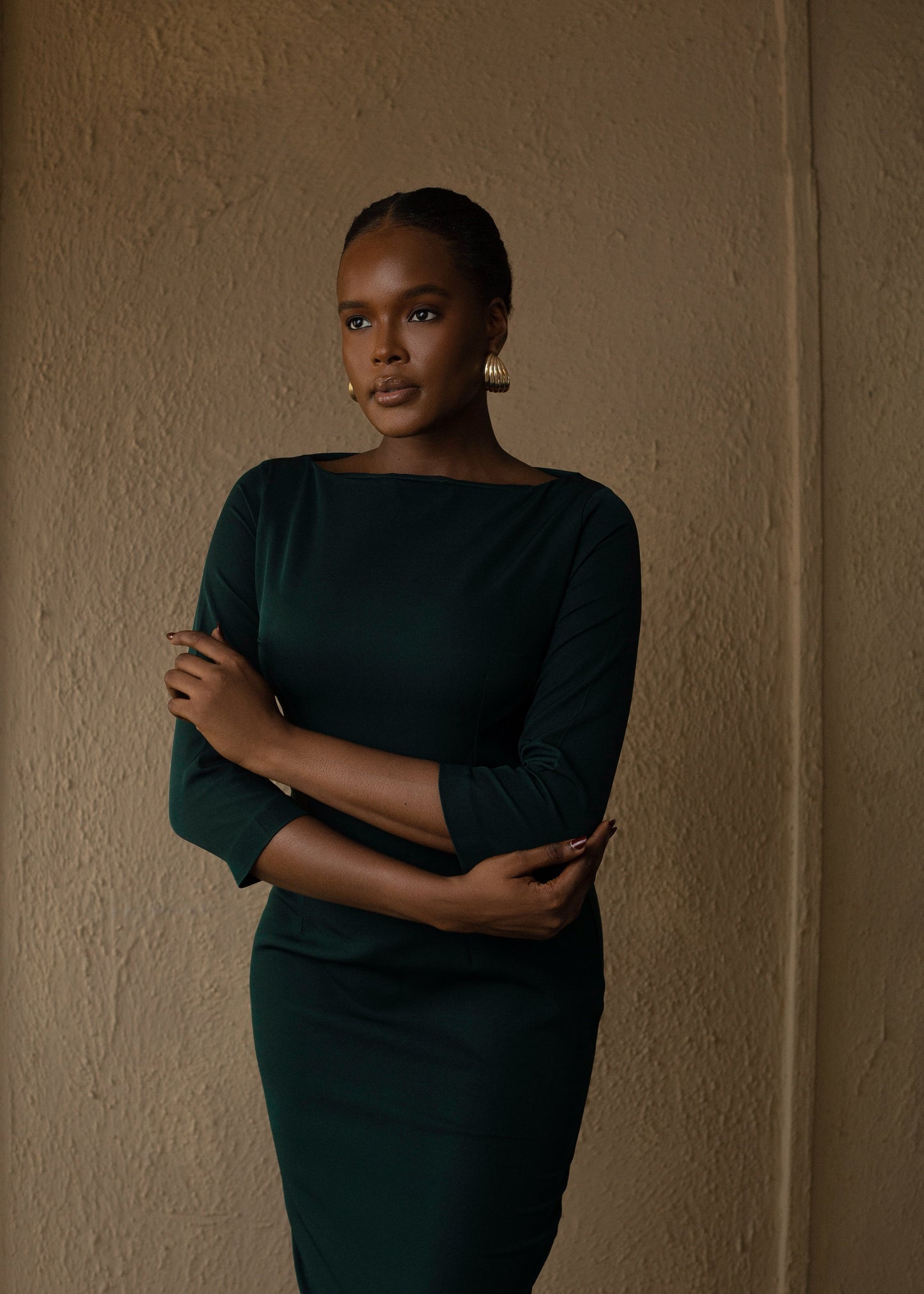 Essential Midi Dress Emerald Green