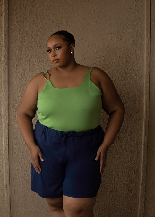 Gold detail Tank Top Lemon Green