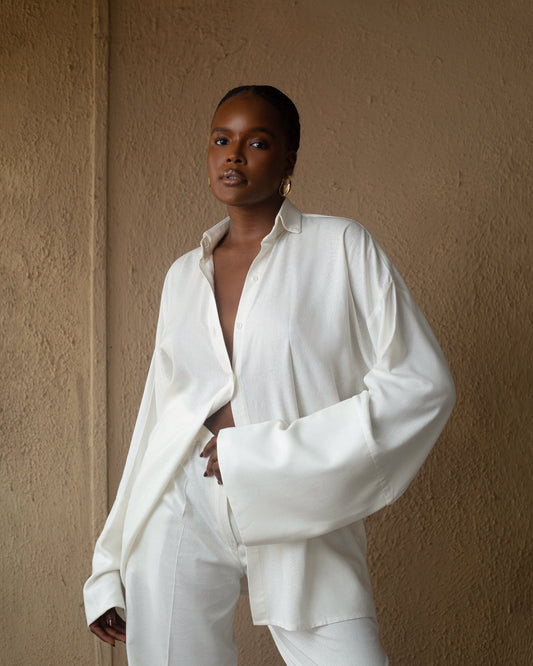 Boxy shirt linen off white