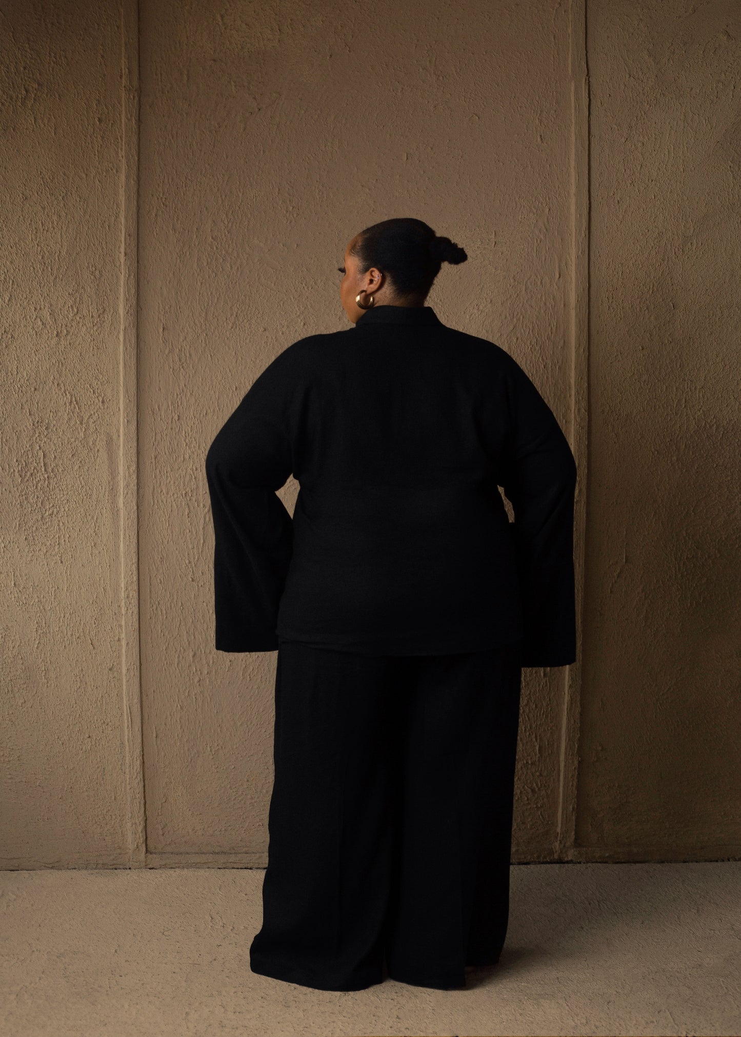 Easy pants linen Black