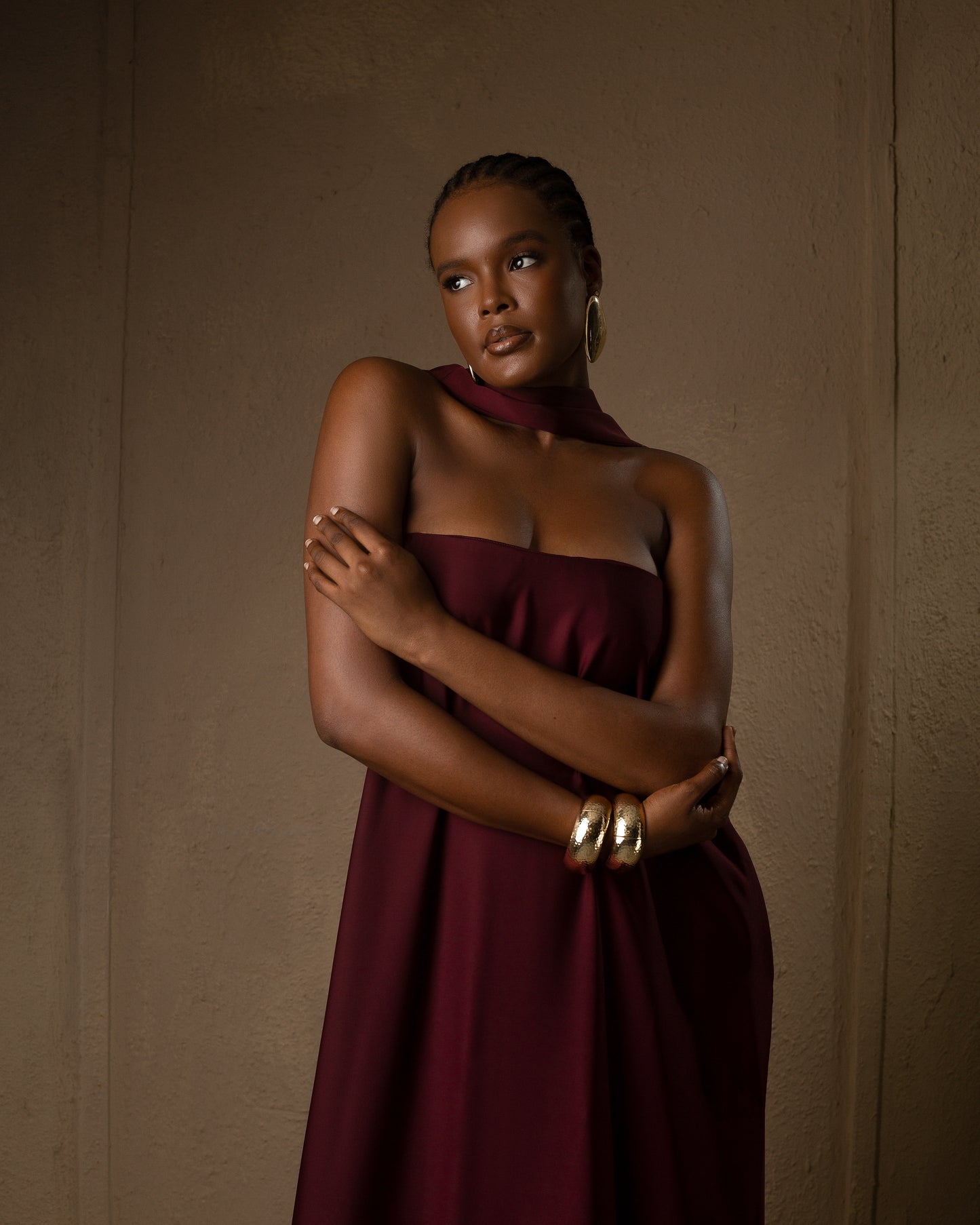 A Line Dress Bordeaux