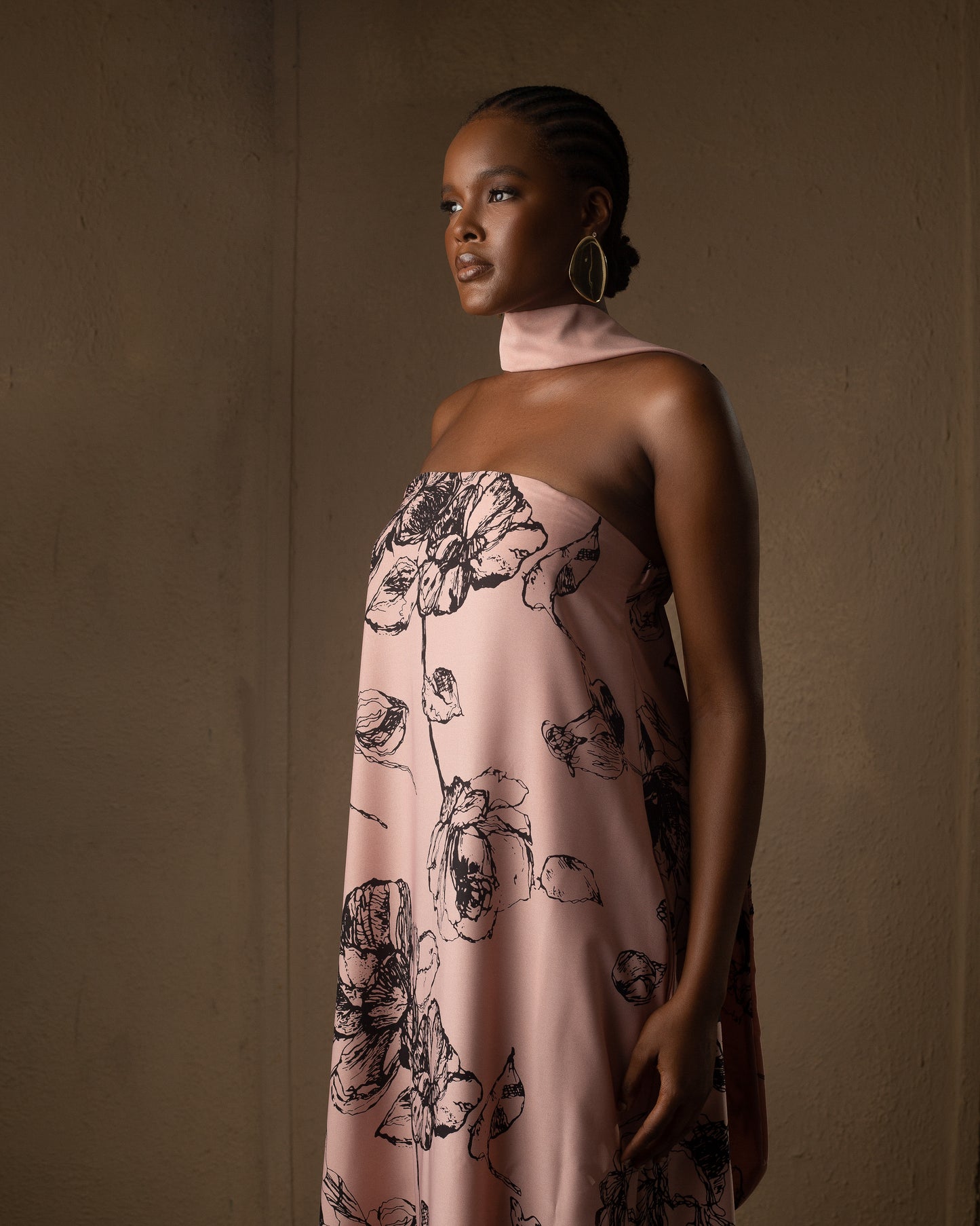 A Line Dress Peach Print