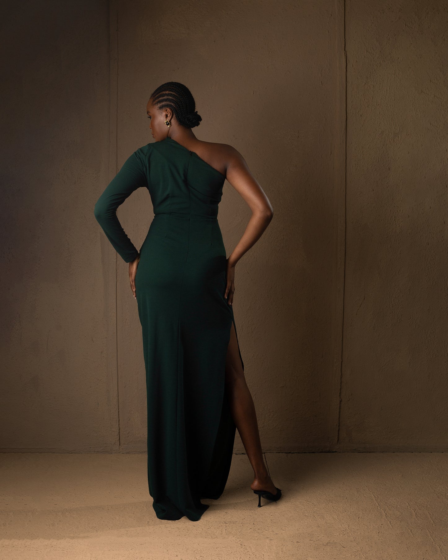 Mono-strap Maxi dress Emerald