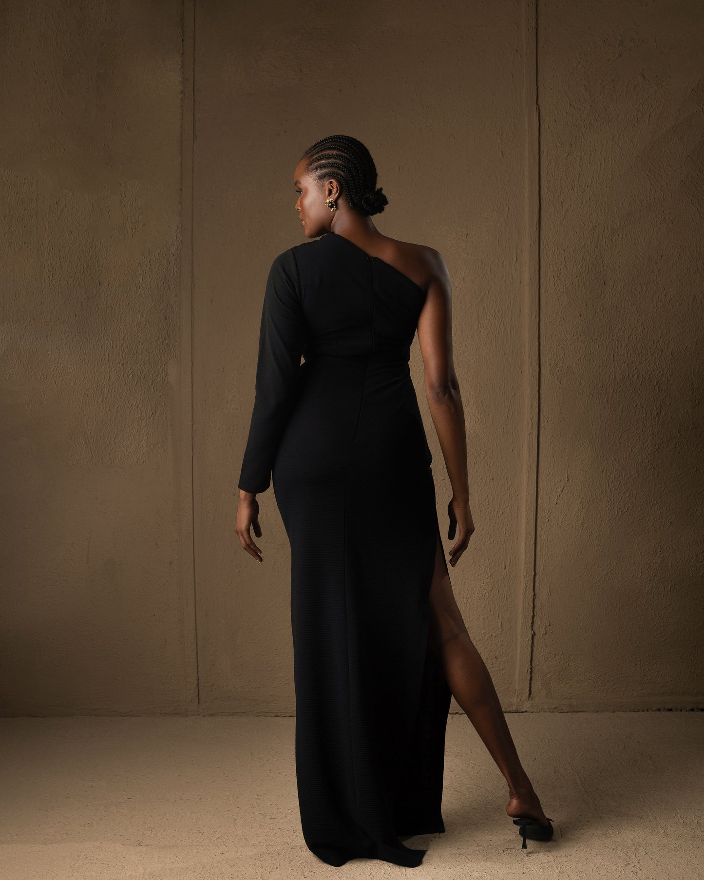Mono-strap Maxi dress Black