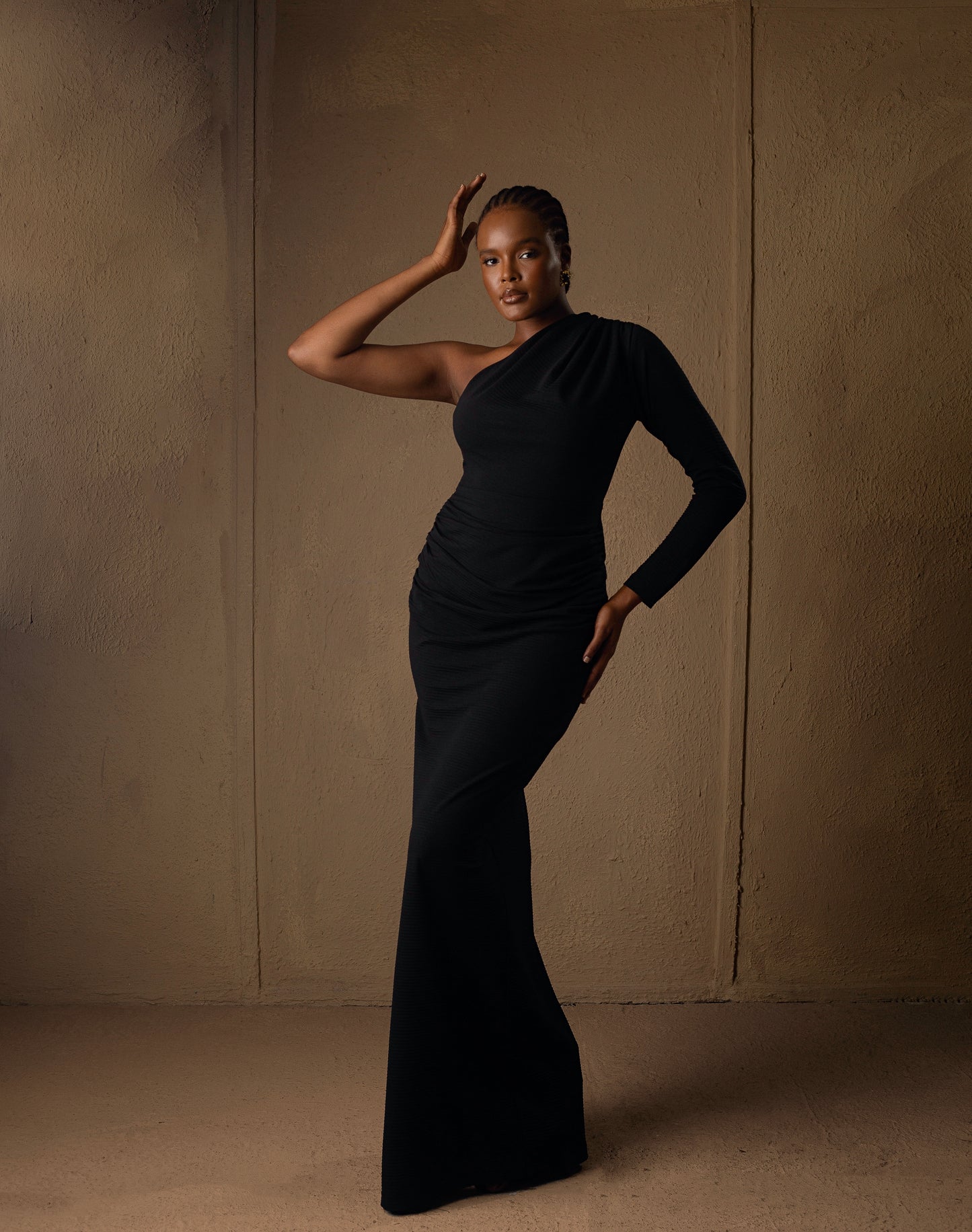 Mono-strap Maxi dress Black