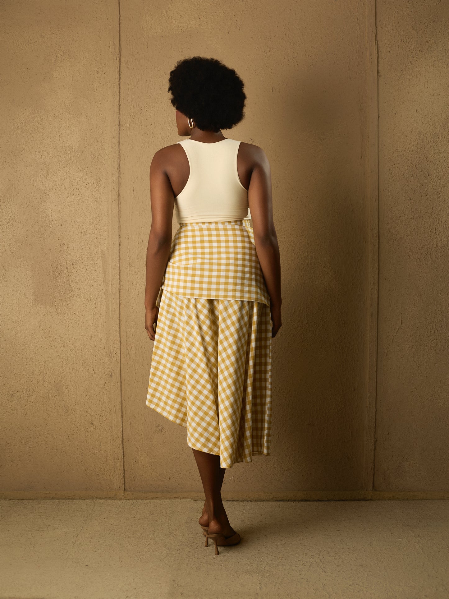 Assymetric Flare Skirt Yellow