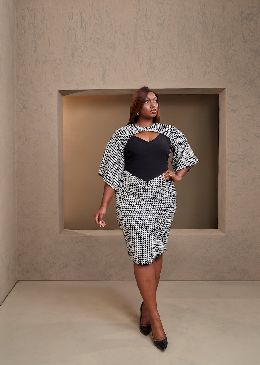 Efua Dress- Black/White Print
