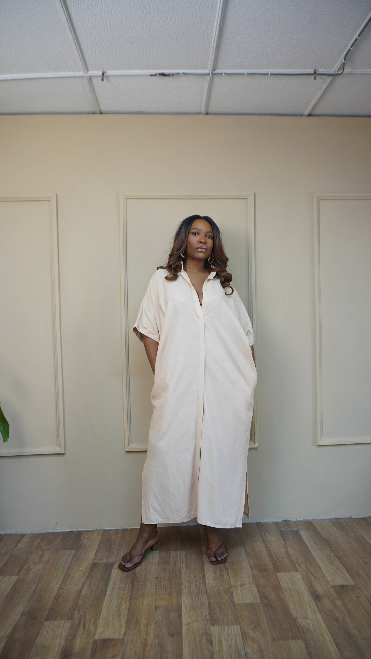Easy Shirt Dress Beige
