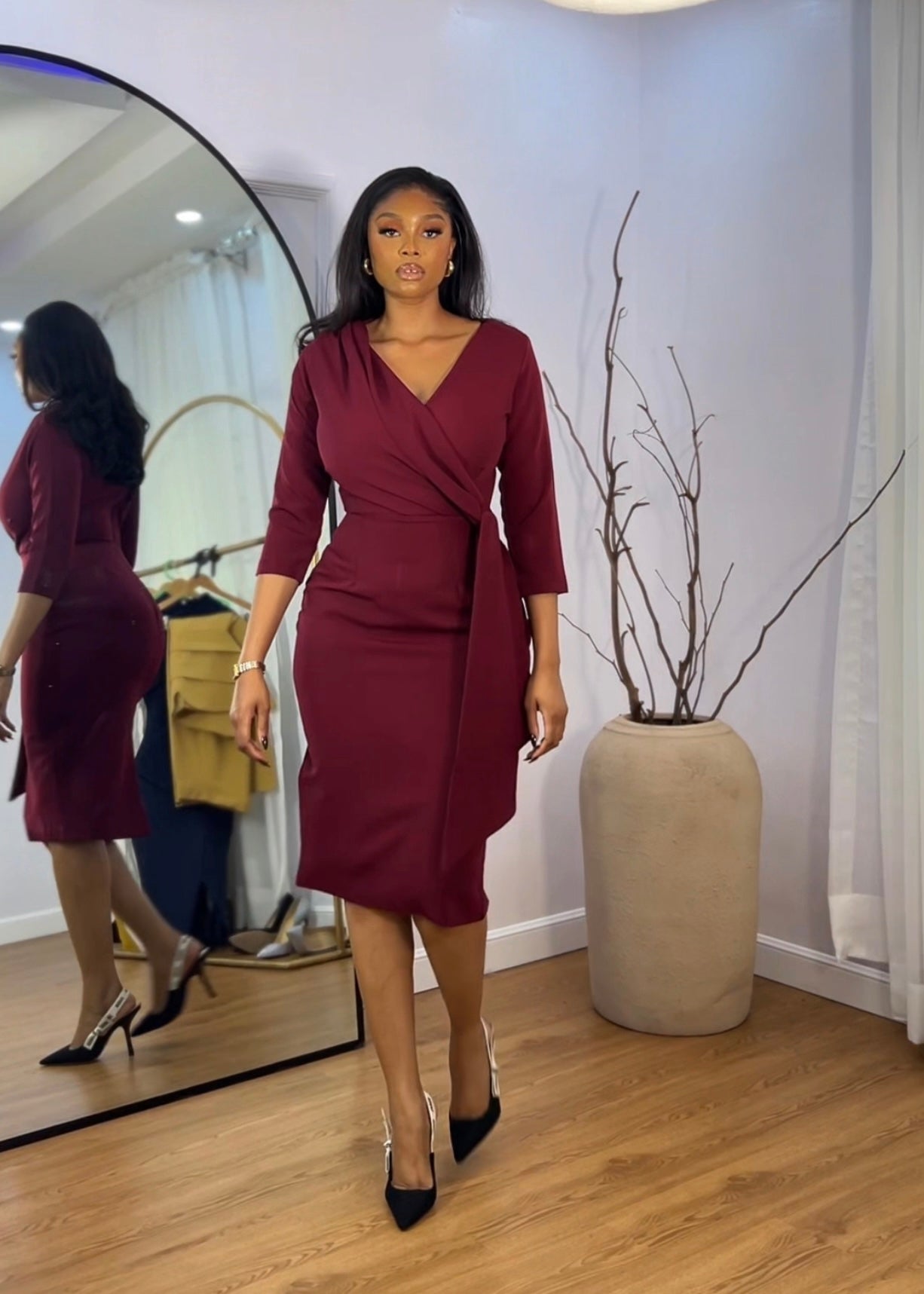 Wilma Dress Burgundy