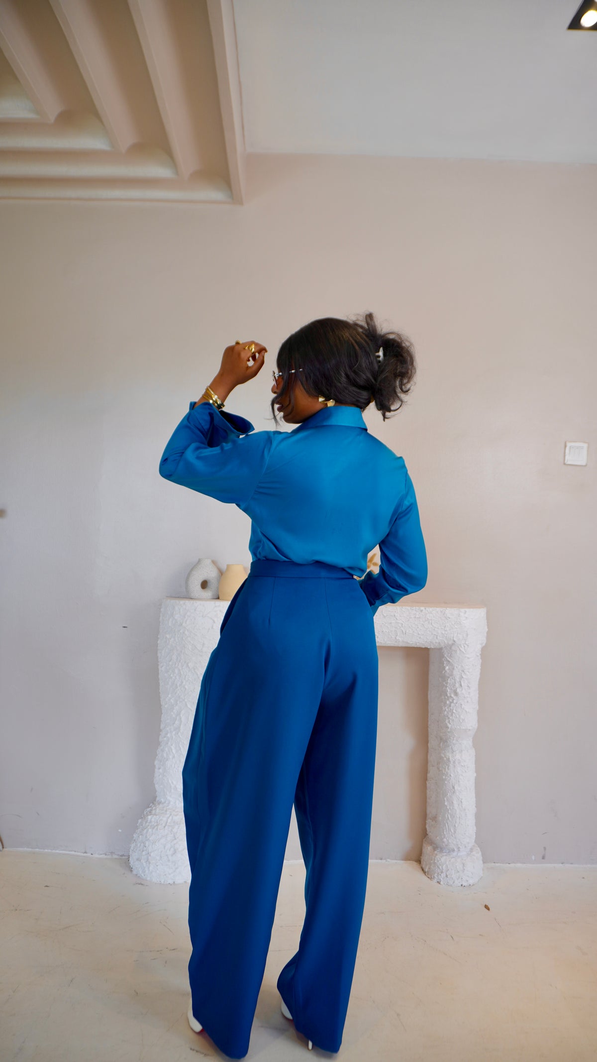 Pleated Barrel Pants Teal