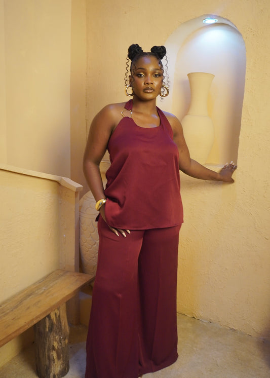 Halter Set Burgundy