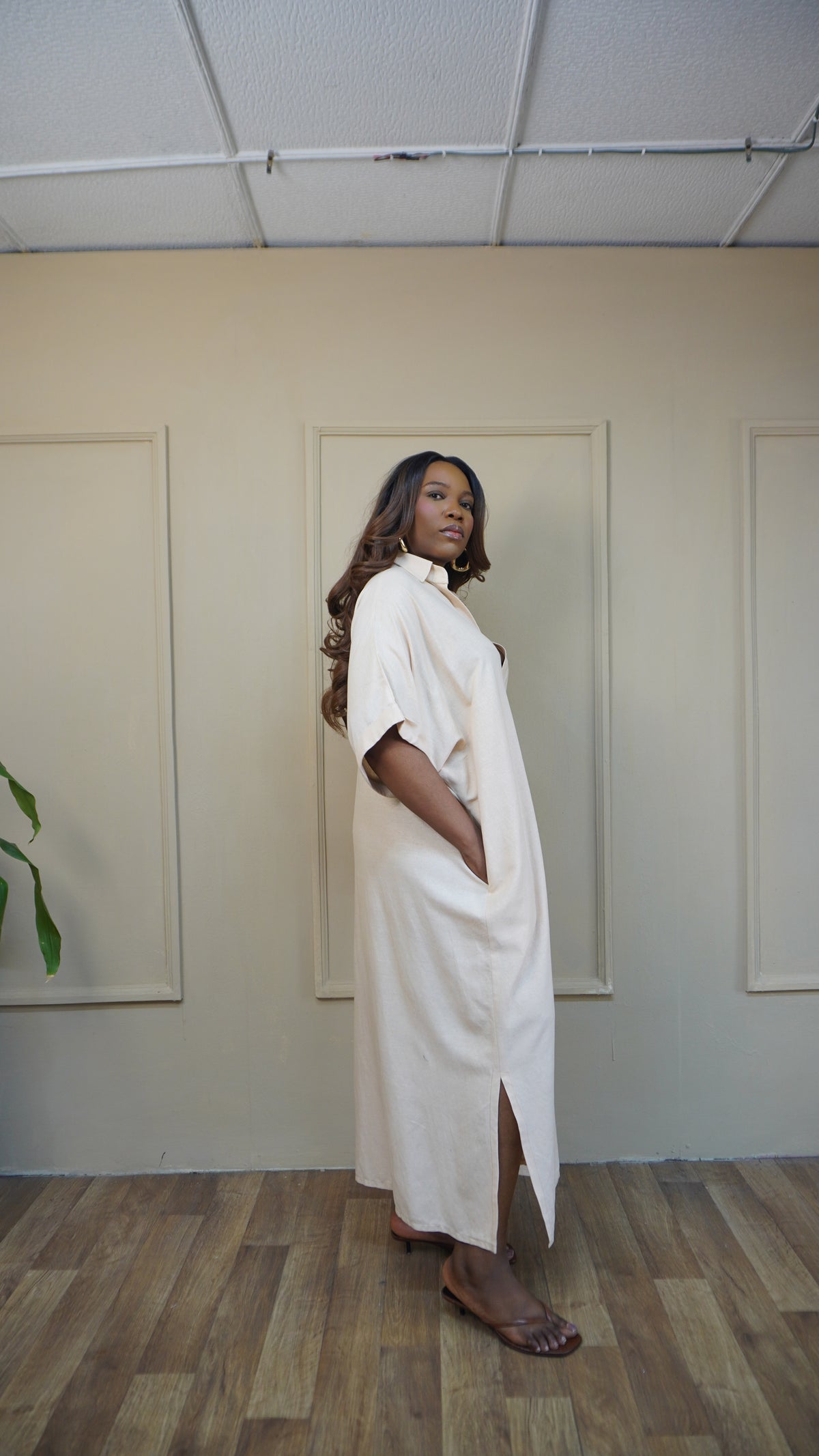 Easy Shirt Dress Beige
