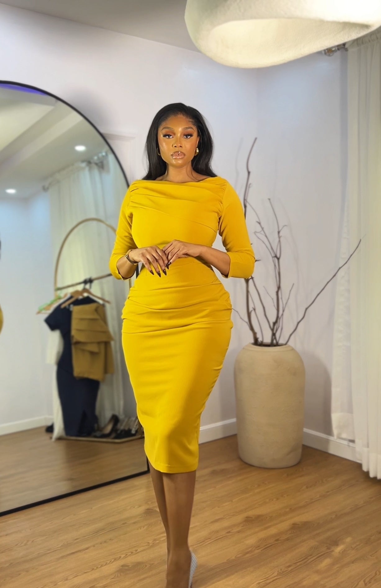 Adesua Dress Mustard