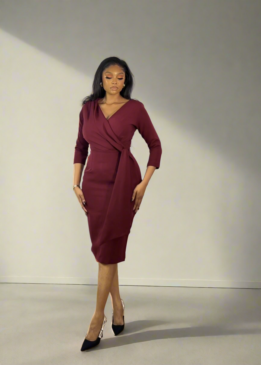 Wilma Dress Burgundy