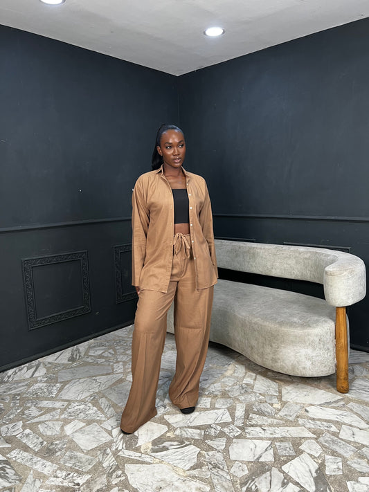 Boxy shirt Linen Nude