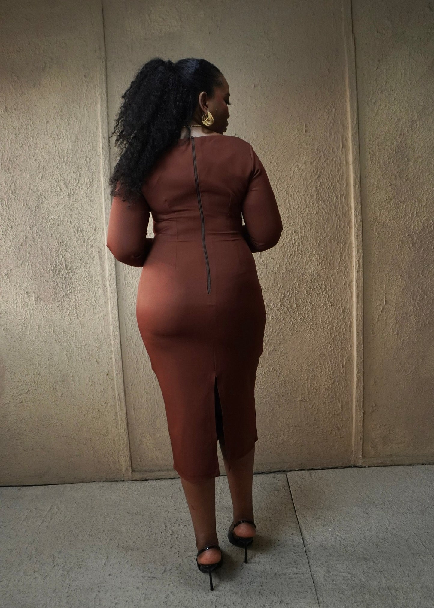 Essential Midi Dress Brown