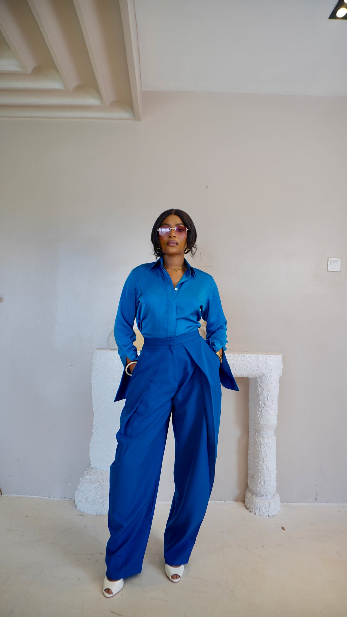 Pleated Barrel Pants Teal