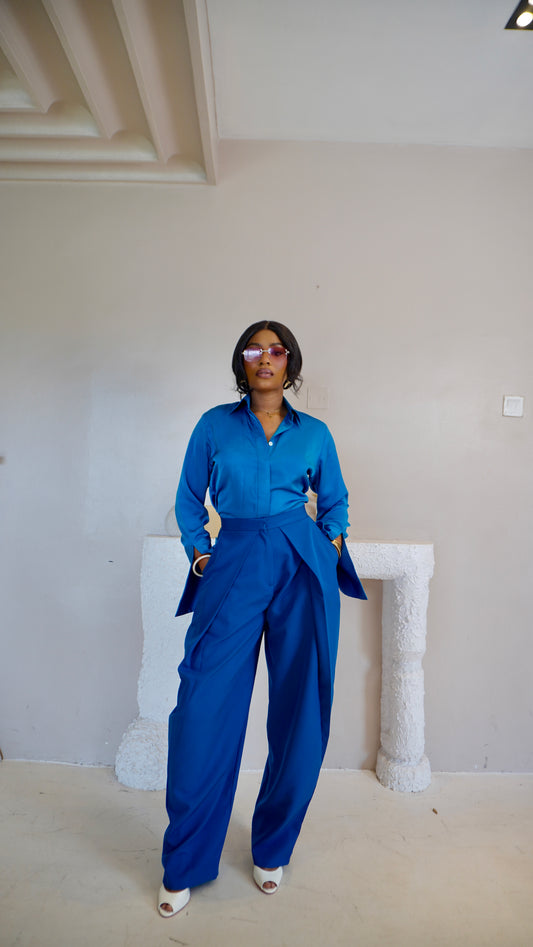 Pleated Barrel Pants Teal (Restocking Soon)