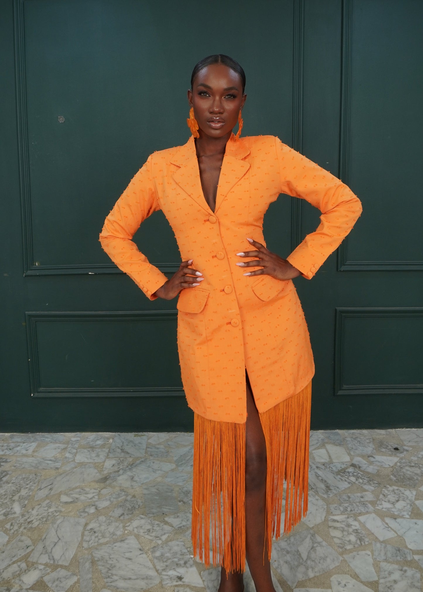 Liba Orange Blazer Dress