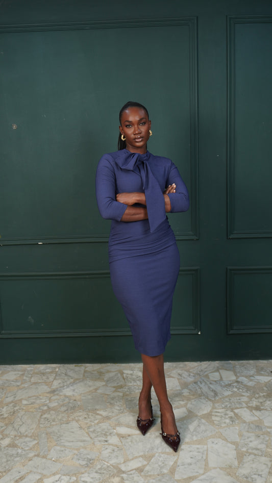 Kosi Dress Sleeved Blue