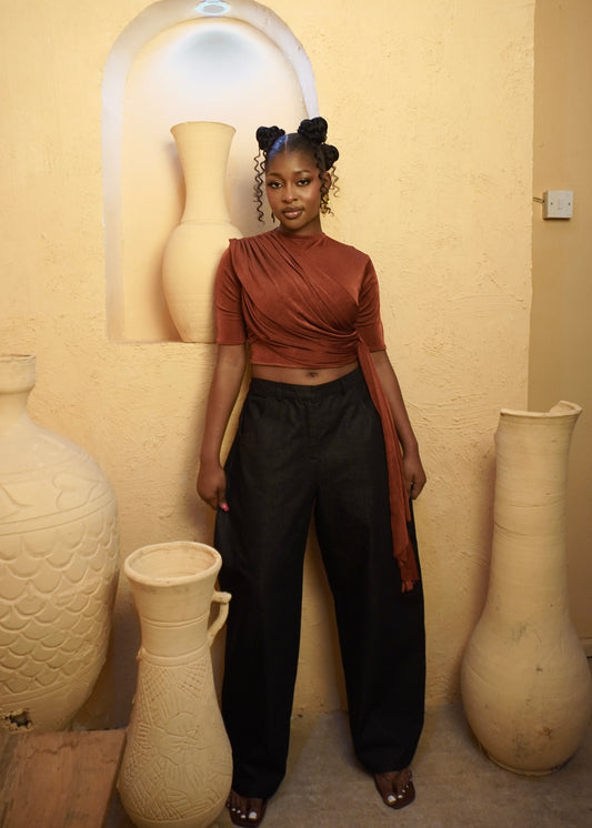 Draped Ruched Tee Copper