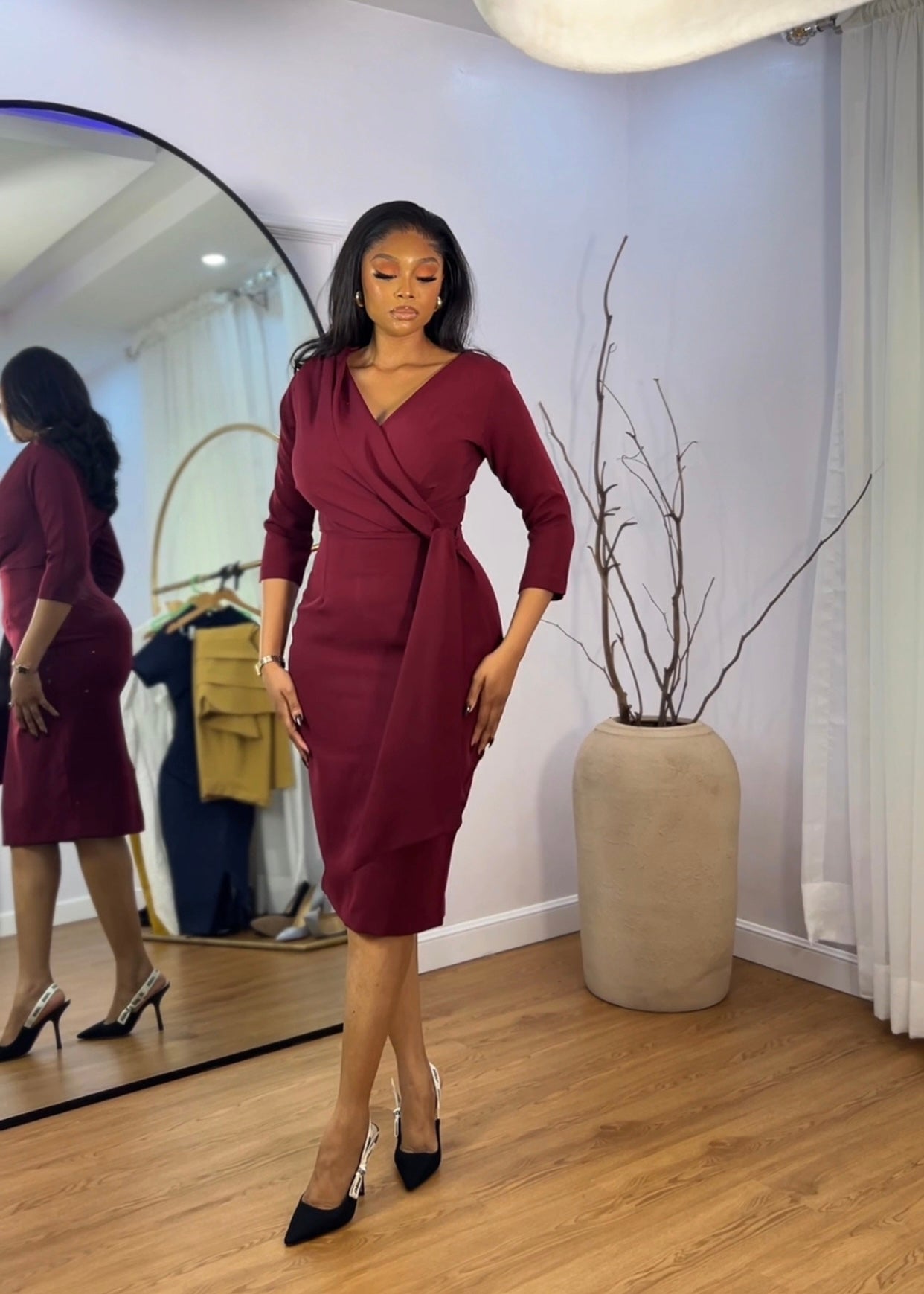 Wilma Dress Burgundy