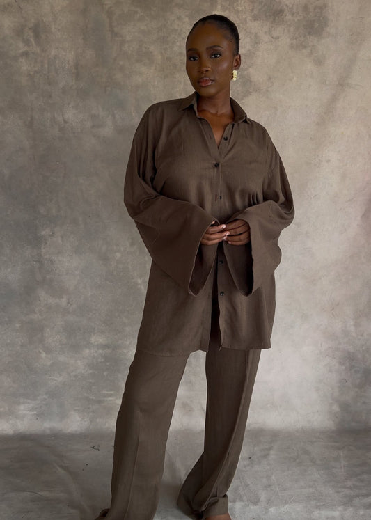 Easy pants linen Army Green