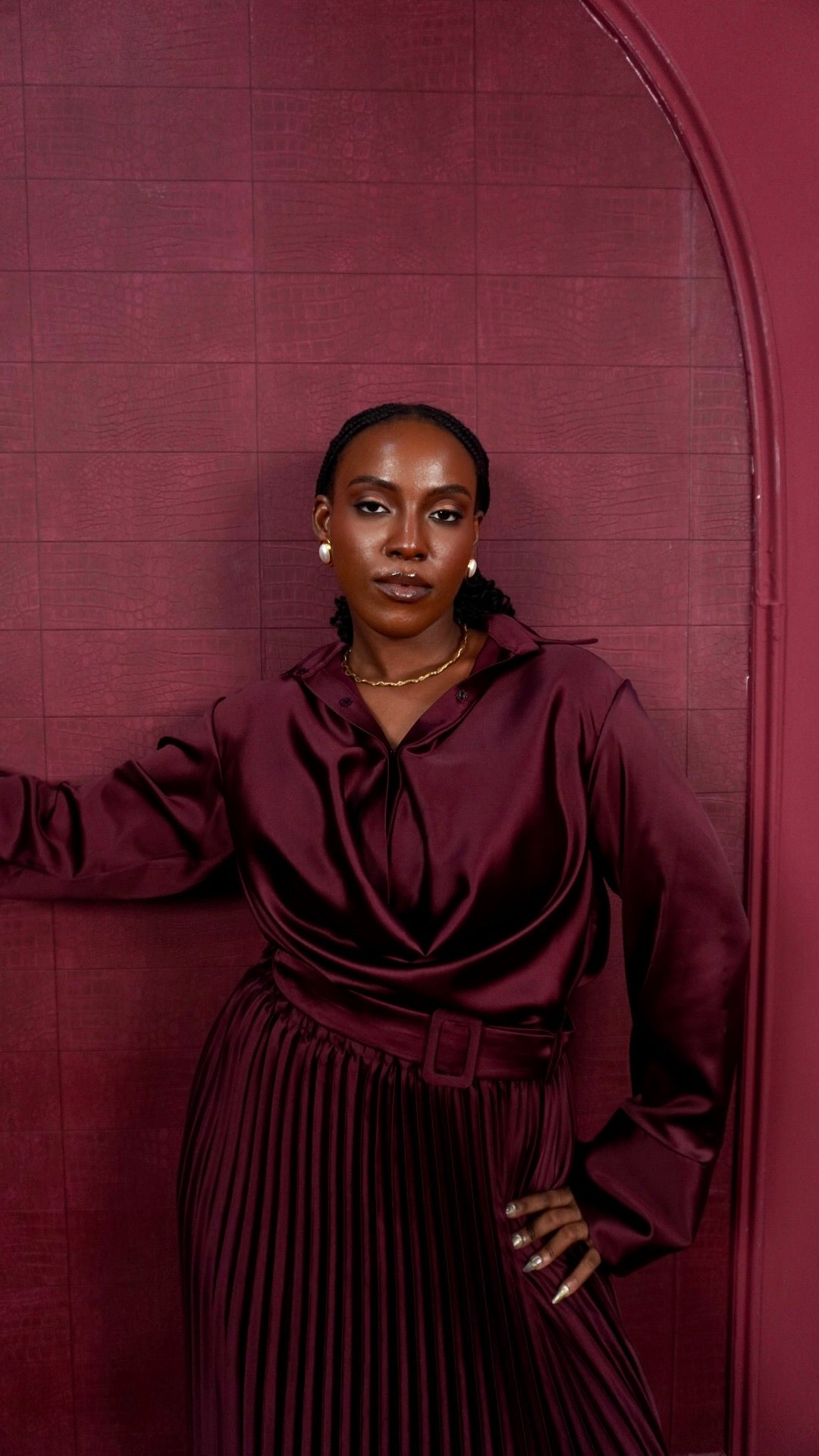 Wande Shirt Blouse Burgundy