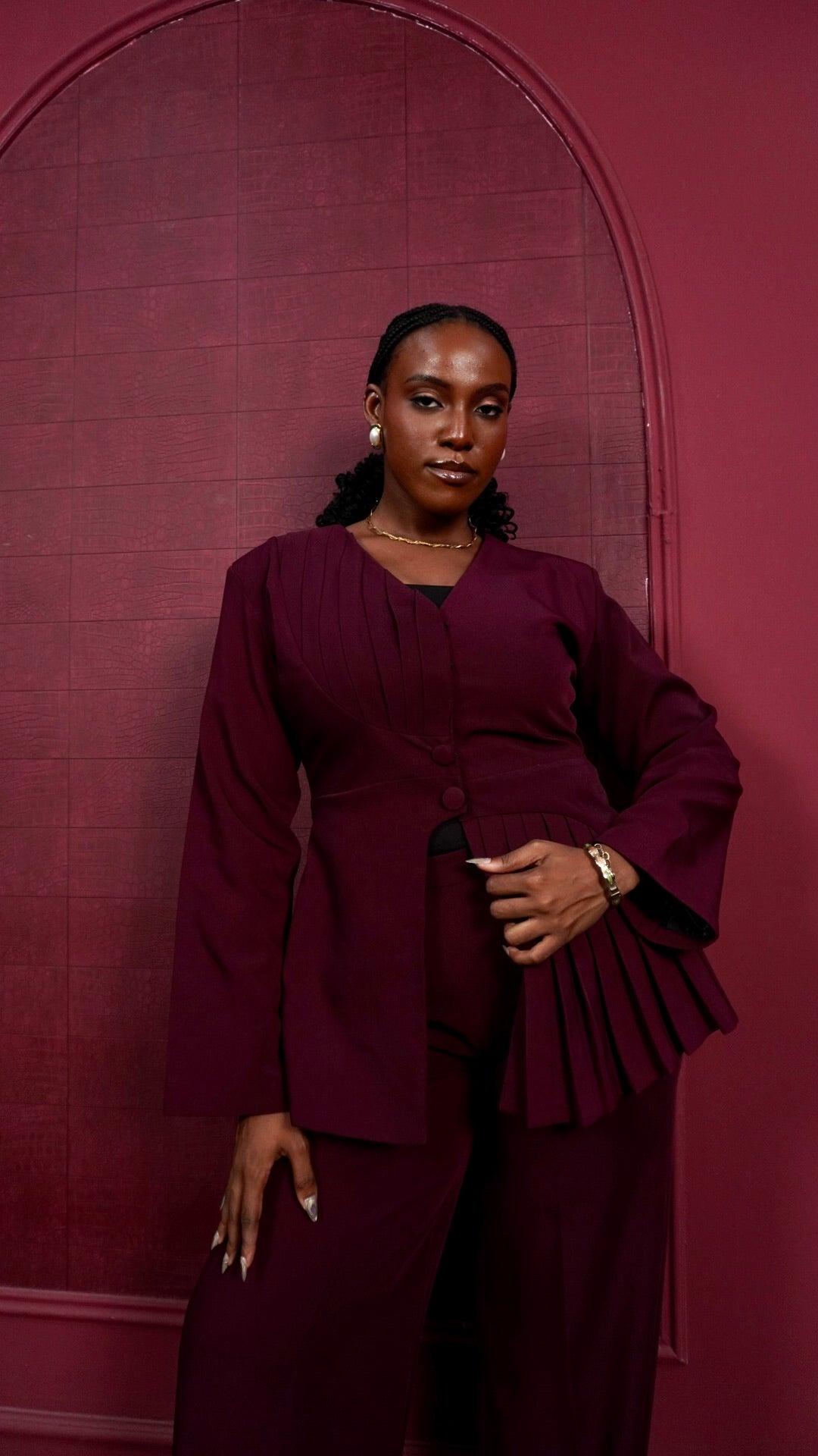 Thandie Suit Burgundy