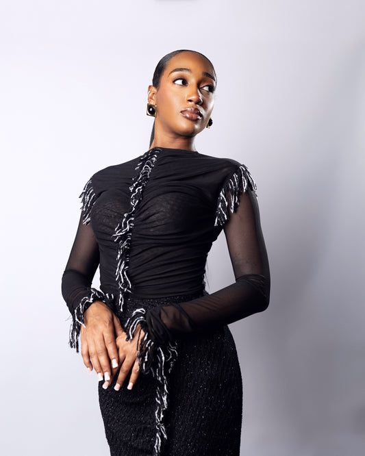 Morin Mesh Top Black