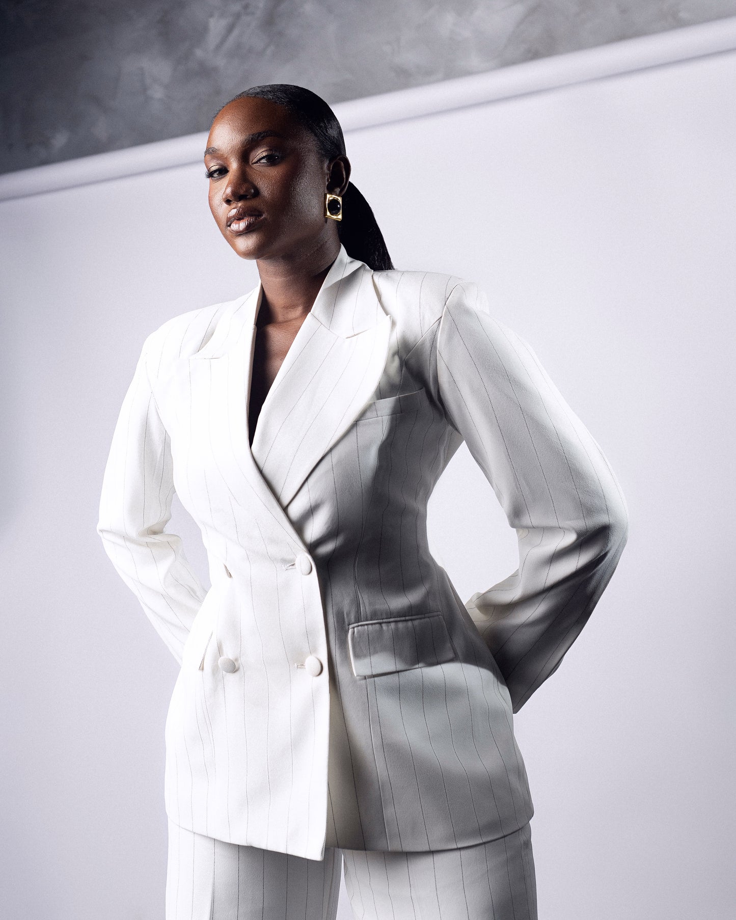 Fallon Suit Blazer White stripe