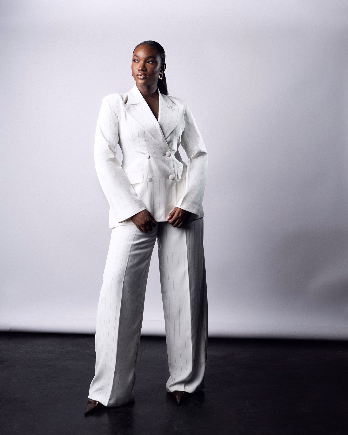 Fallon Suit Blazer White stripe