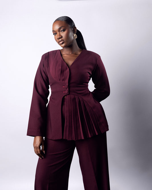 Thandie Suit Burgundy