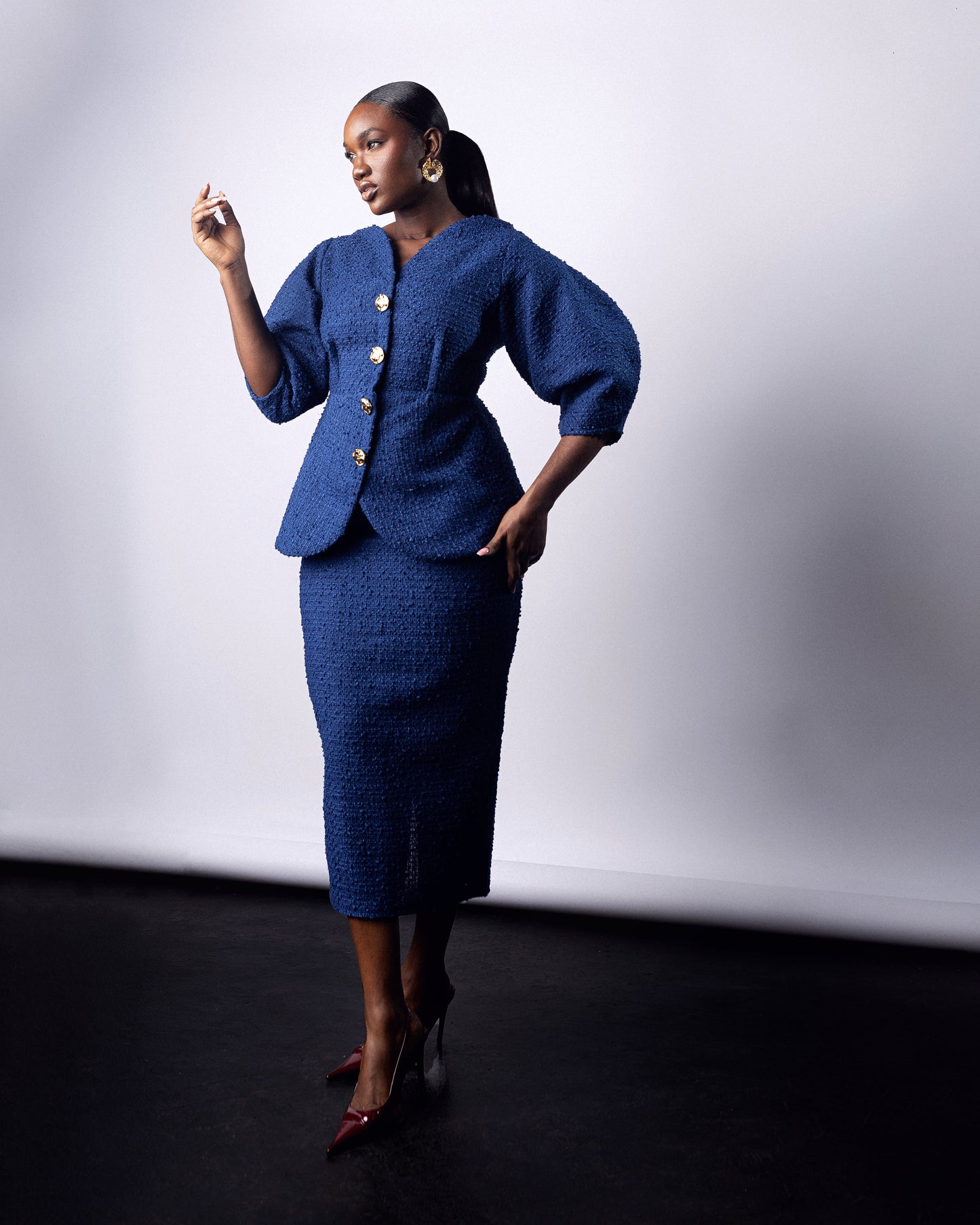 Thembe Skirt Set Blue