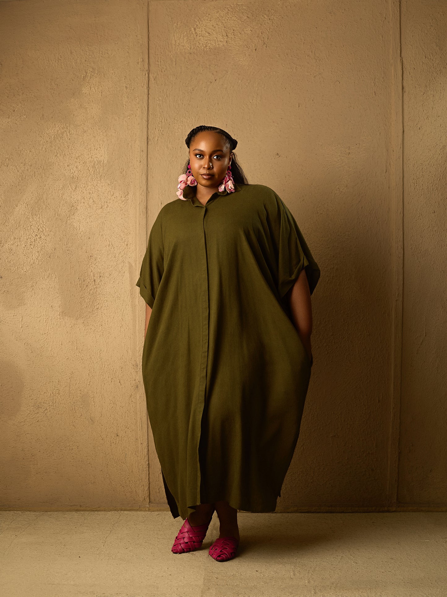 Easy Shirt Dress Army Green