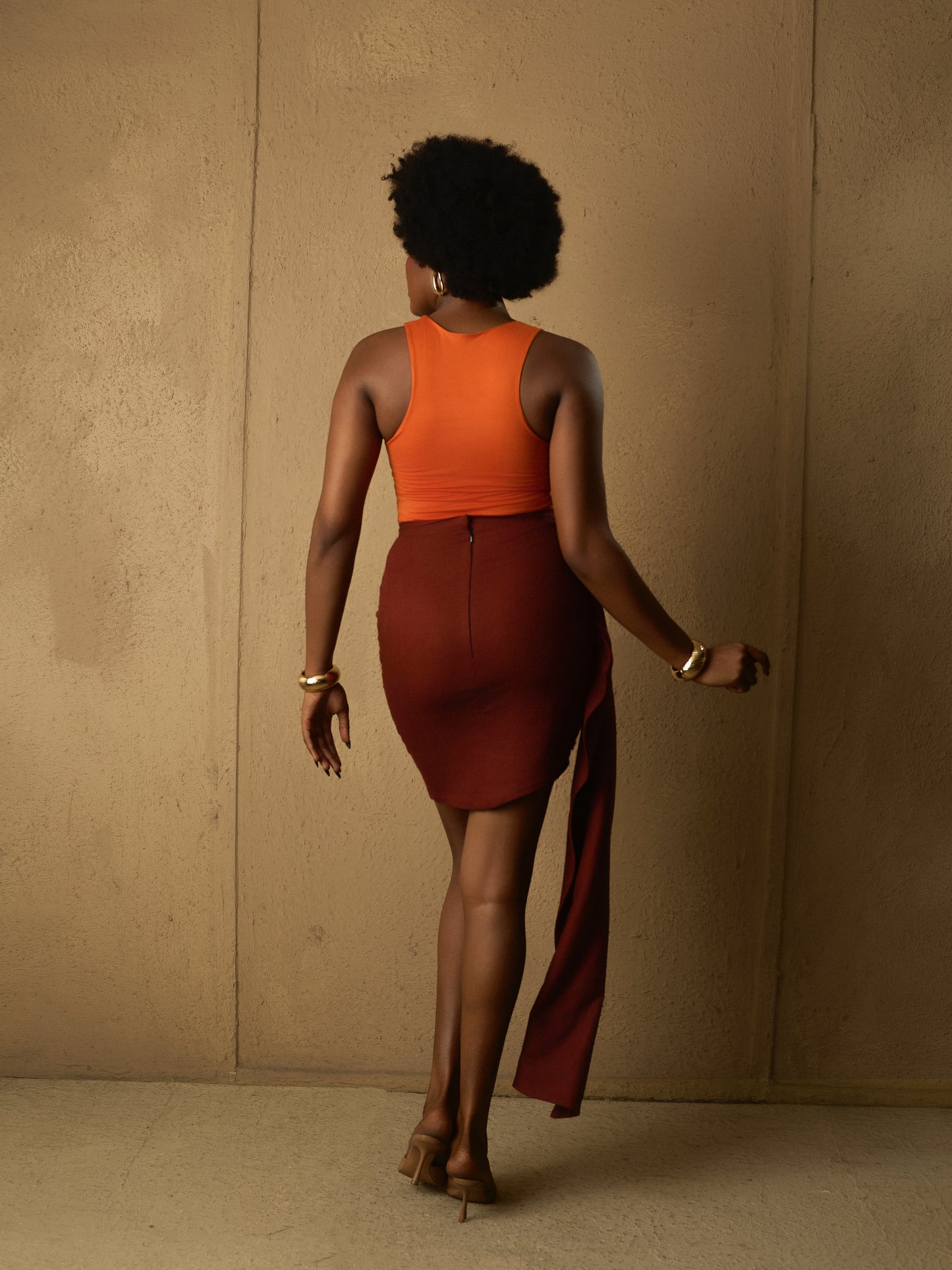 Draped Ruched Skirt