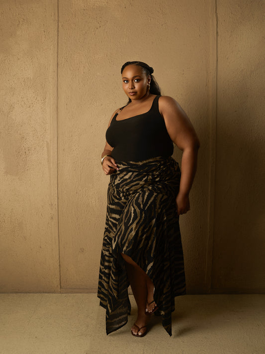 Handkerchief Skirt  Animal Print