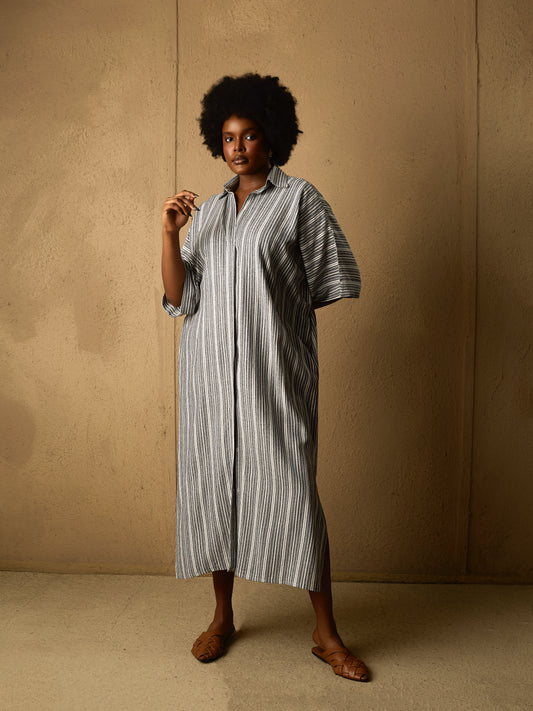 Easy Shirt Dress Grey stripes