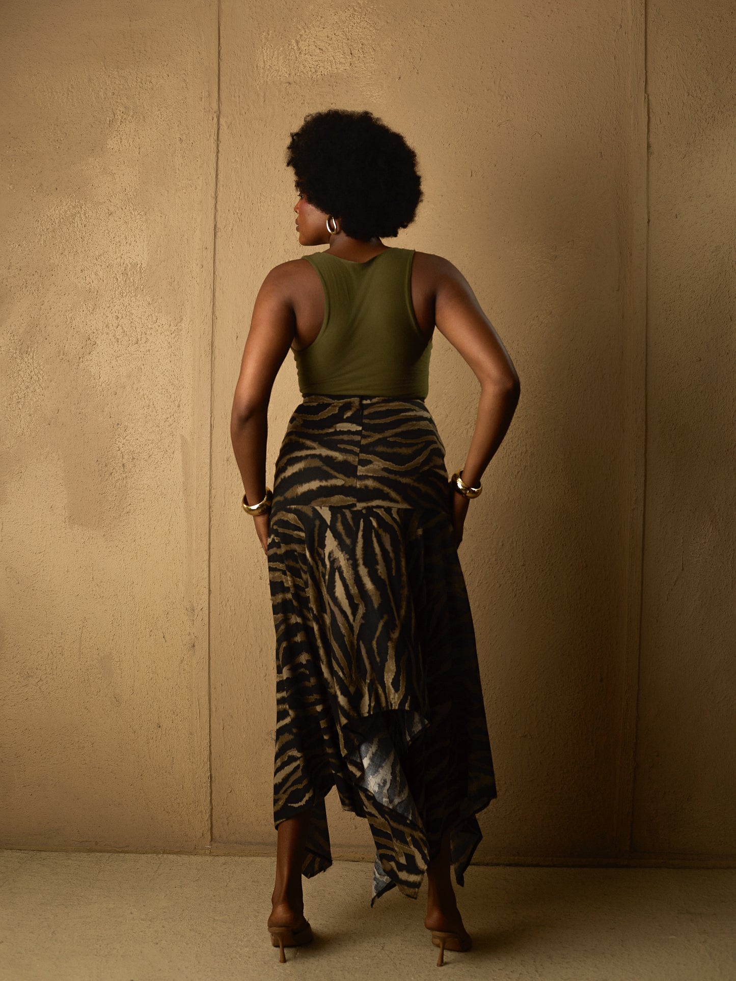 Handkerchief Skirt  Animal Print