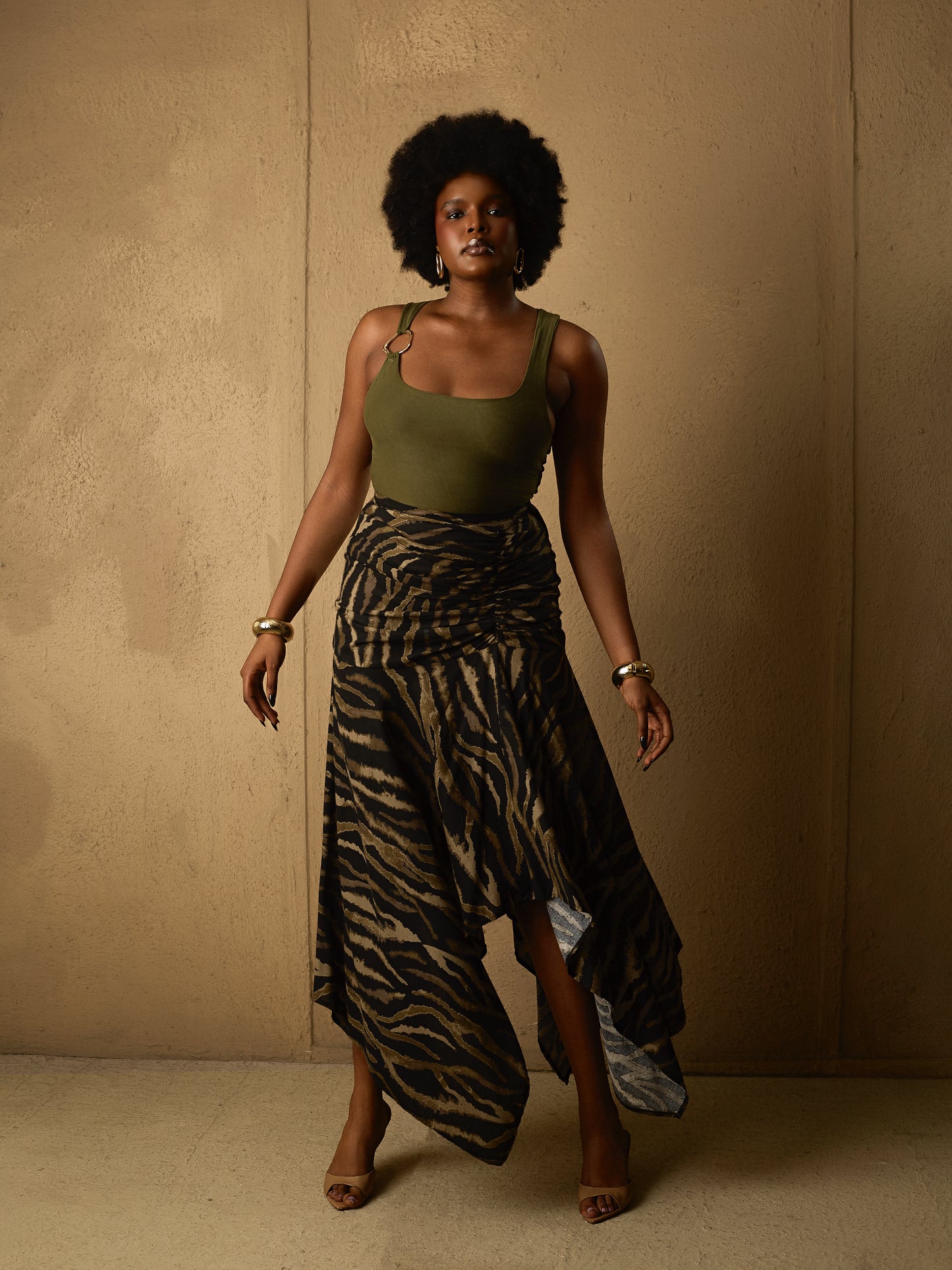 Handkerchief Skirt  Animal Print